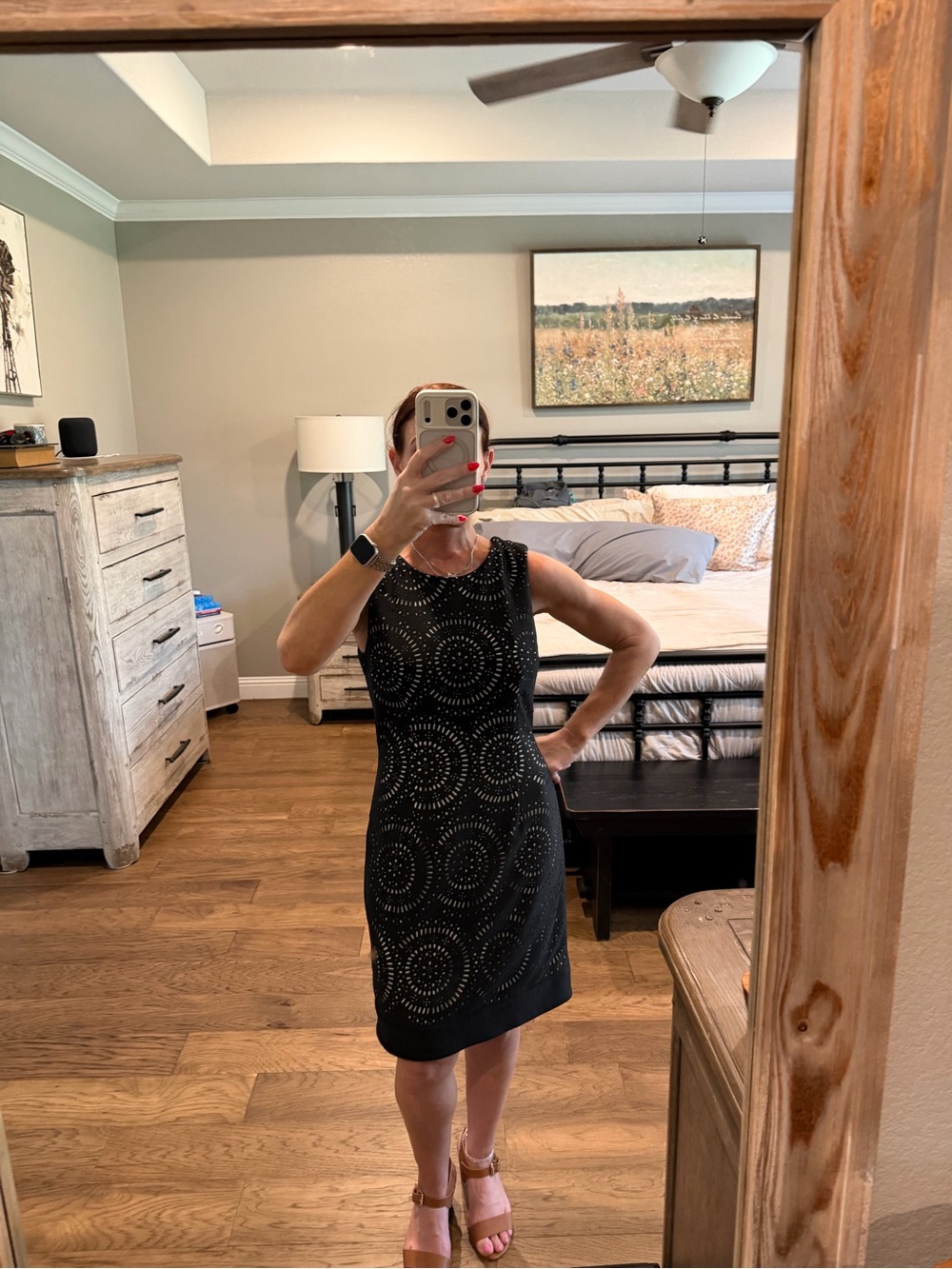 White House Black Market Black Laser-Cut Mini Dress